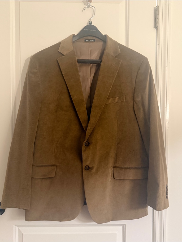 Men's Brown Corduroy Blazer - Classic Two-Button Tailored Jacket